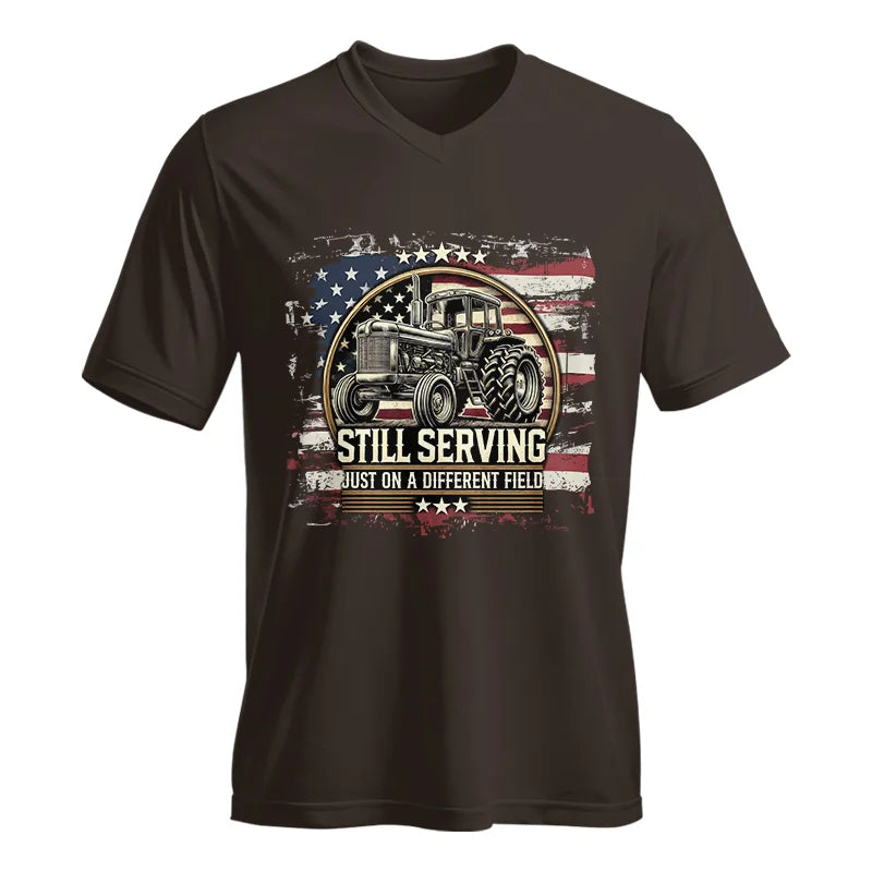 Veteran Farmer Still Serving 1 - Unisex Jersey Short Sleeve V-Neck Tee