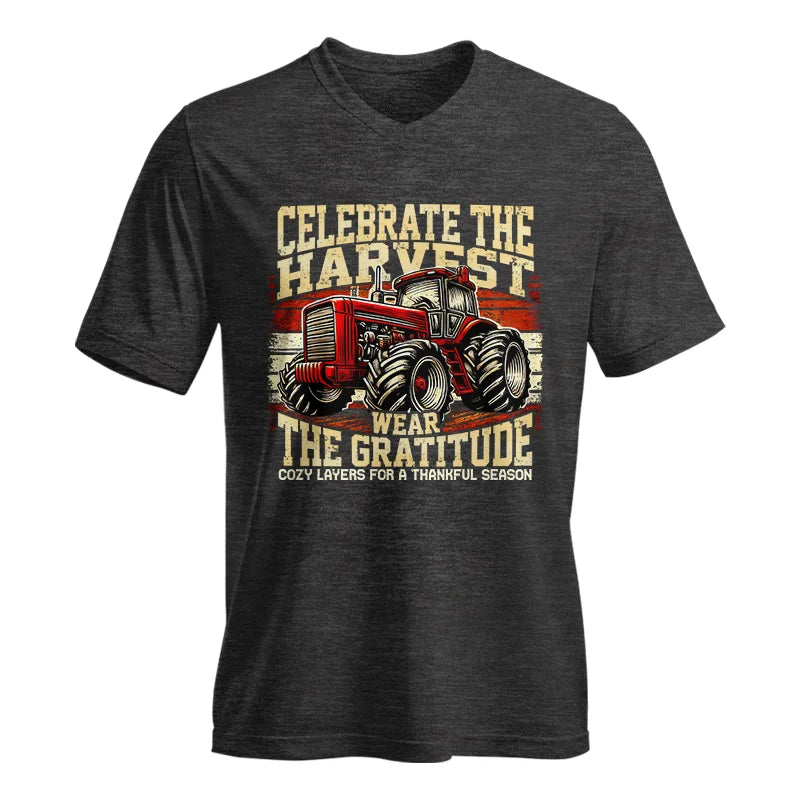 Celebrate the Harvest Wear the Gratitude - Unisex Jersey Short Sleeve V-Neck Tee