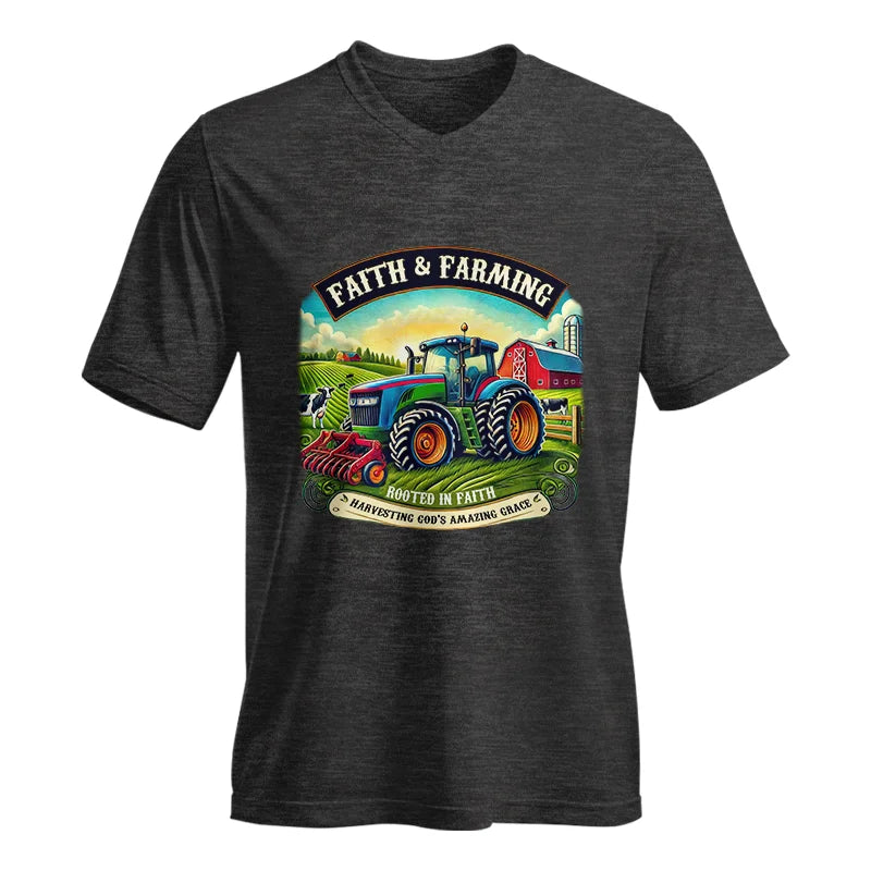 Faith And Farming 2 - Unisex Jersey Short Sleeve V-Neck Tee