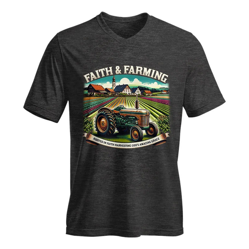 Faith And Farming 4 - Unisex Jersey Short Sleeve V-Neck Tee