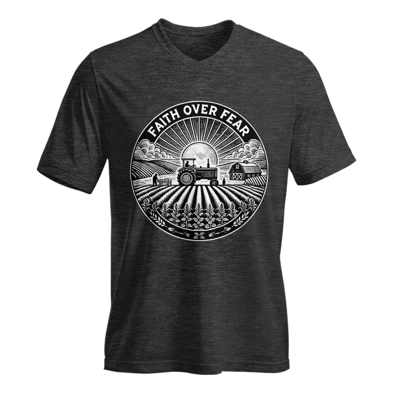 Image of Faith Over Fear - Unisex Jersey Short Sleeve V-Neck Tee