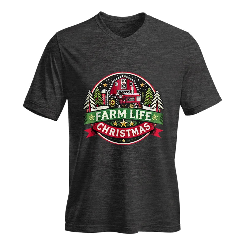 Farm Life Christmas 3 - Unisex Jersey Short Sleeve V-Neck Tee