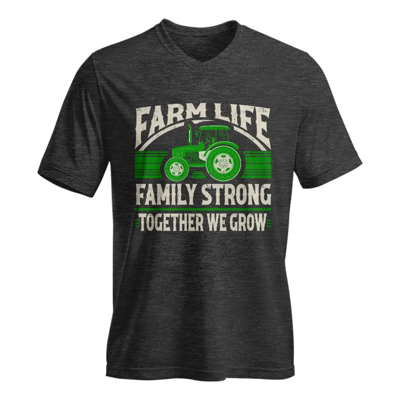 Image of Farm life Family Strong_Together We grow - Unisex Jersey Short Sleeve V-Neck Tee