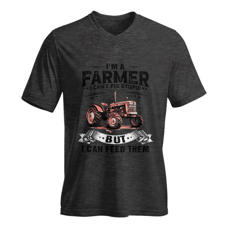 Image of Farmer Can't Fix Stupid - Unisex Jersey Short Sleeve V-Neck Tee