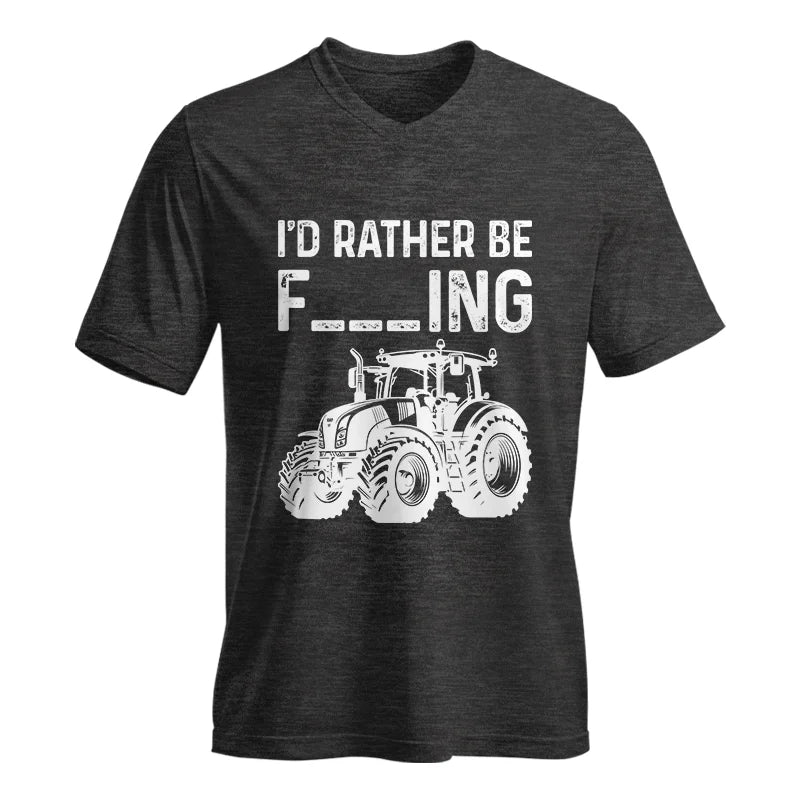 Funny I Would Rather Be Farming Tractor 2 - Unisex Jersey Short Sleeve V-Neck Tee