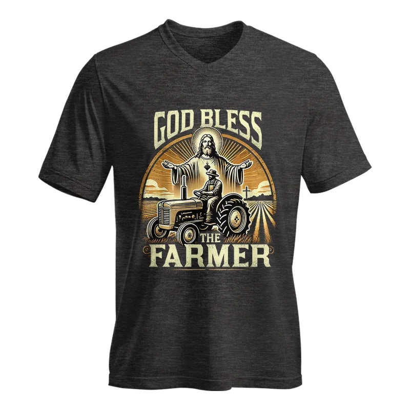 Image of God Bless The Farmer 1 - Unisex Jersey Short Sleeve V-Neck Tee