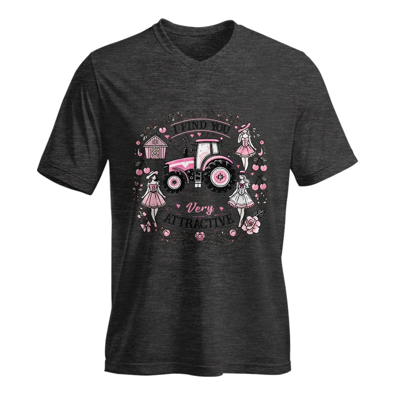 Image of I Find You Very Attractive Pink Cherry - Unisex Jersey Short Sleeve V-Neck Tee