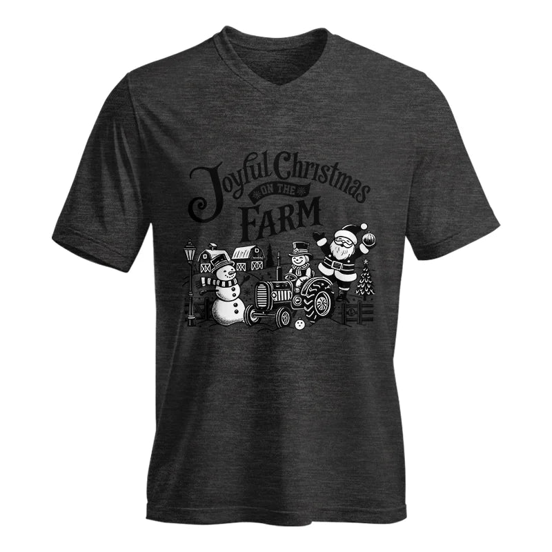 Joyful Christmas On The Farm 1 - Unisex Jersey Short Sleeve V-Neck Tee