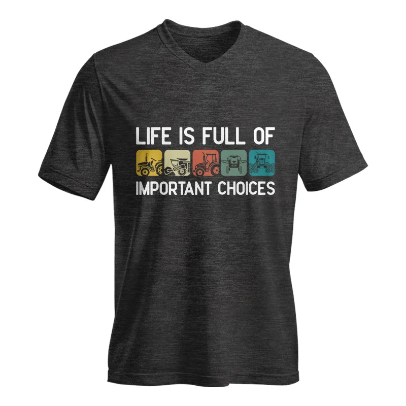 Image of Life Is Full Of Important Choices 40 - Unisex Jersey Short Sleeve V-Neck Tee