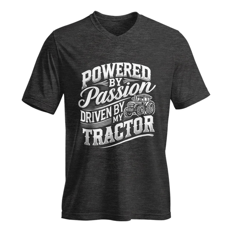 Powered By Passion Driven By My Tractor 2 - Unisex Jersey Short Sleeve V-Neck Tee