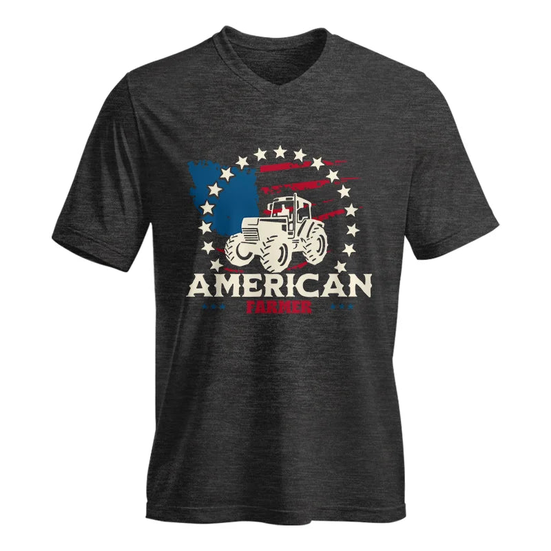 Proud To Be An American Farmer Citizen Veteran - Unisex Jersey Short Sleeve V-Neck Tee