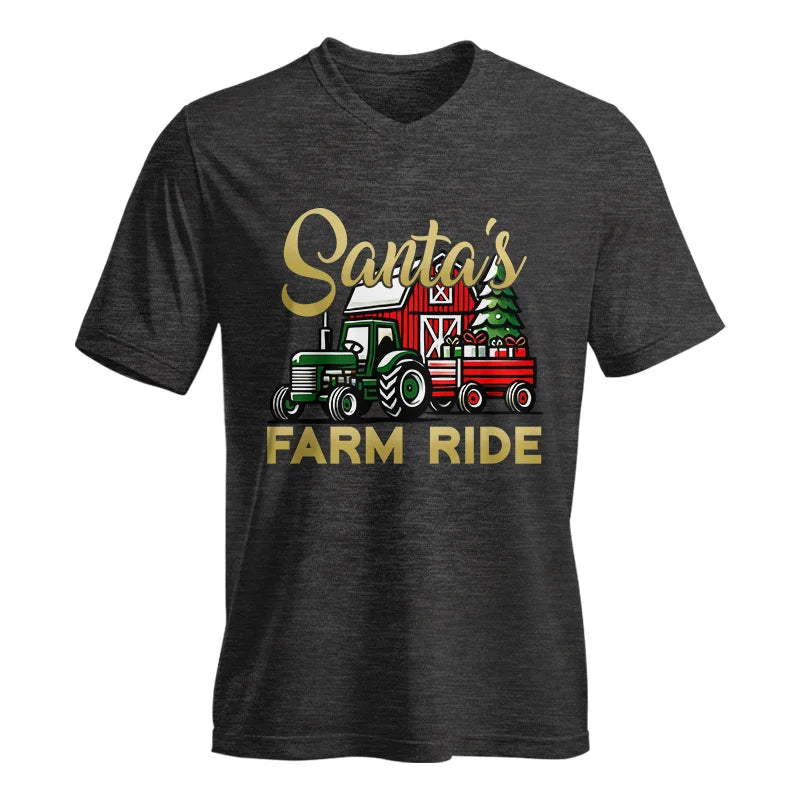 Image of Santa's Farm Ride 2 - Unisex Jersey Short Sleeve V-Neck Tee