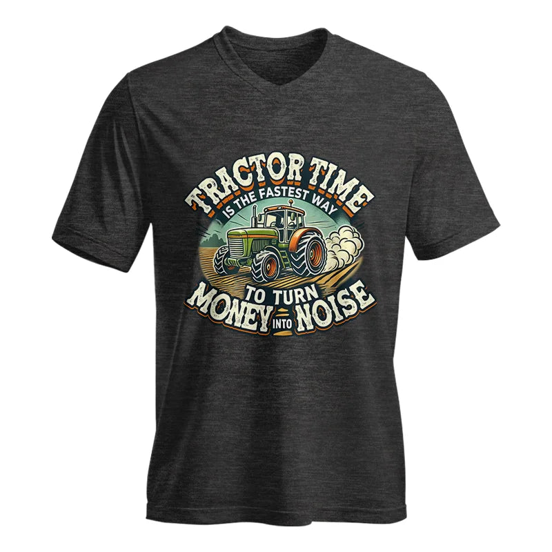 Image of Tractor Time To Turn Money Into Noise - Unisex Jersey Short Sleeve V-Neck Tee