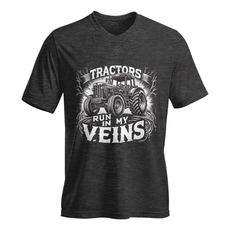 Image of Tractors Run In My Veins - Unisex Jersey Short Sleeve V-Neck Tee