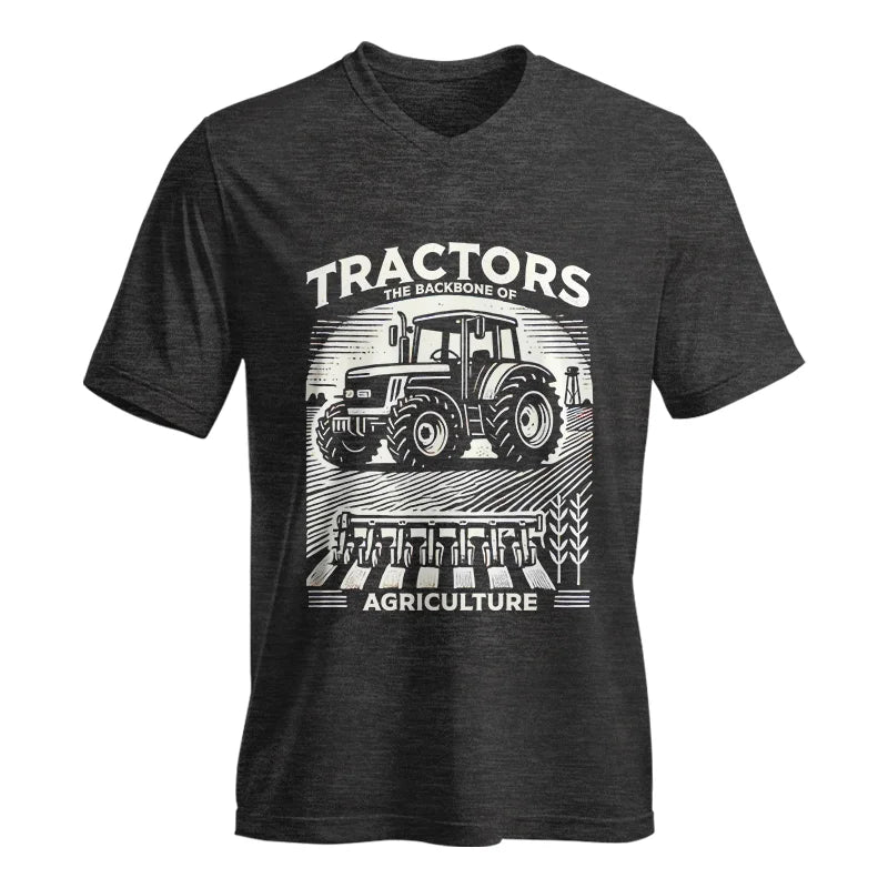 Image of Tractors The Backbone Of Agriculture - Unisex Jersey Short Sleeve V-Neck Tee