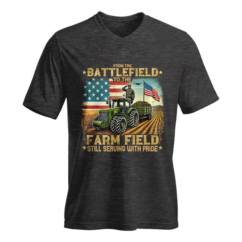 Veteran Farmer From The Battlefield To The Farm Field 2 - Unisex Jersey Short Sleeve V-Neck Tee