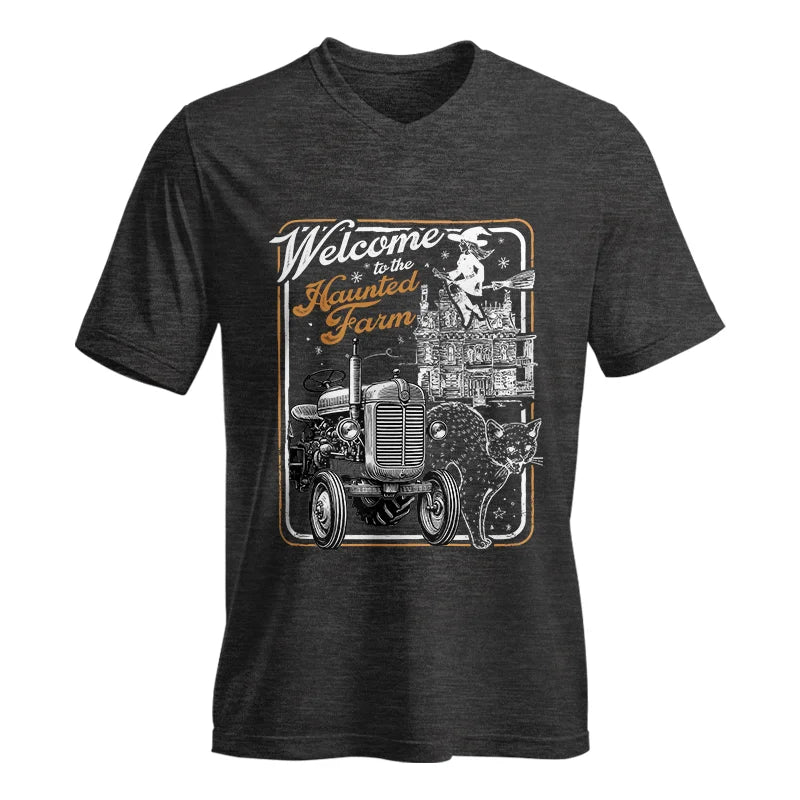 Welcome To The Haunted Farm 2 - Unisex Jersey Short Sleeve V-Neck Tee