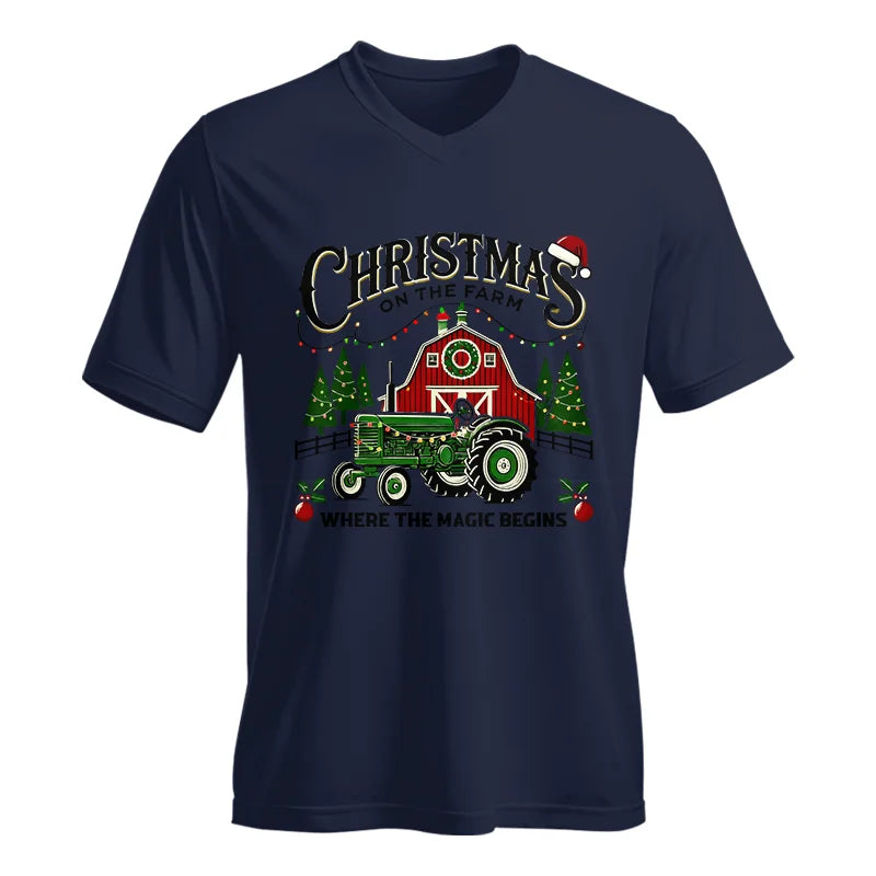 Christmas on the Farm Where the Magic Begins! 5 - Unisex Jersey Short Sleeve V-Neck Tee