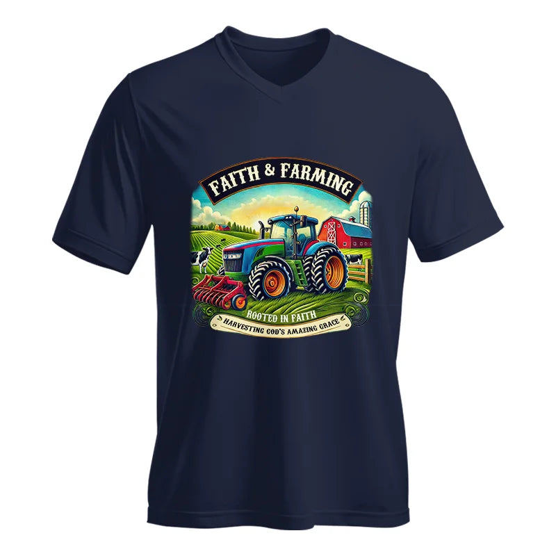 Faith And Farming 2 - Unisex Jersey Short Sleeve V-Neck Tee