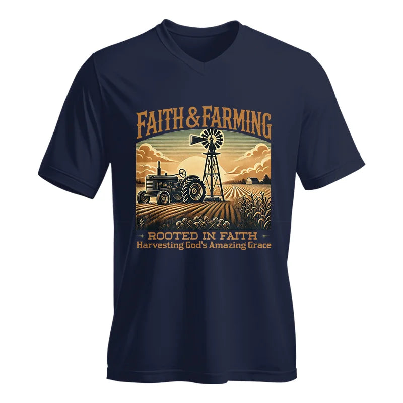 Faith And Farming 3 - Unisex Jersey Short Sleeve V-Neck Tee