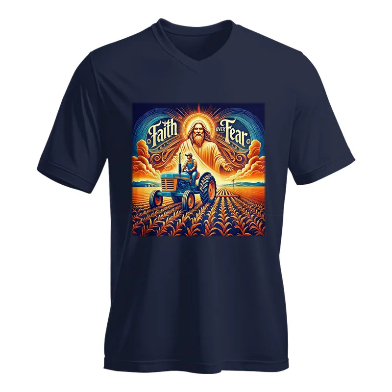 Image of Faith Over Fear 1 - Unisex Jersey Short Sleeve V-Neck Tee