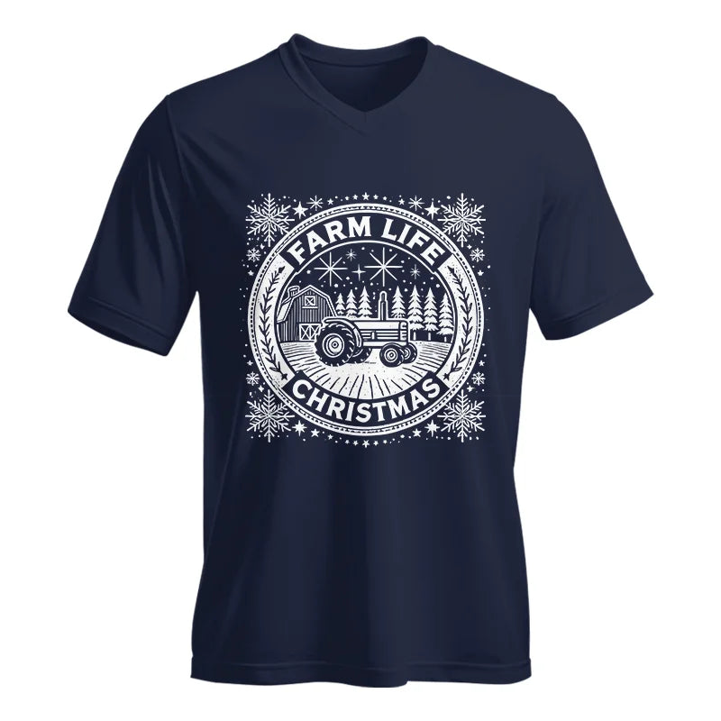 Image of Farm Life Christmas 2 - Unisex Jersey Short Sleeve V-Neck Tee