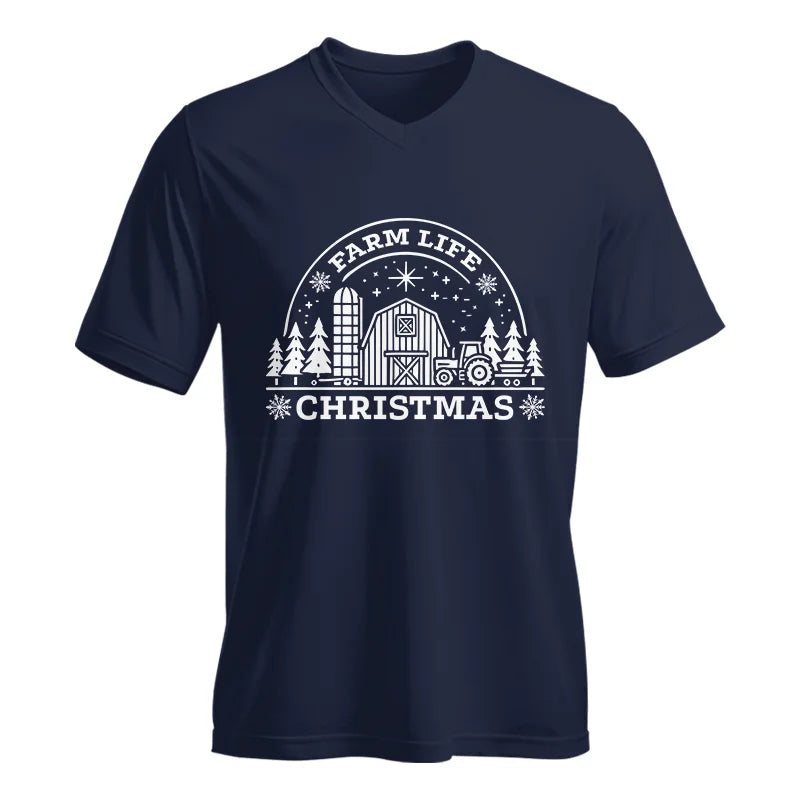 Image of Farm Life Christmas 4 - Unisex Jersey Short Sleeve V-Neck Tee