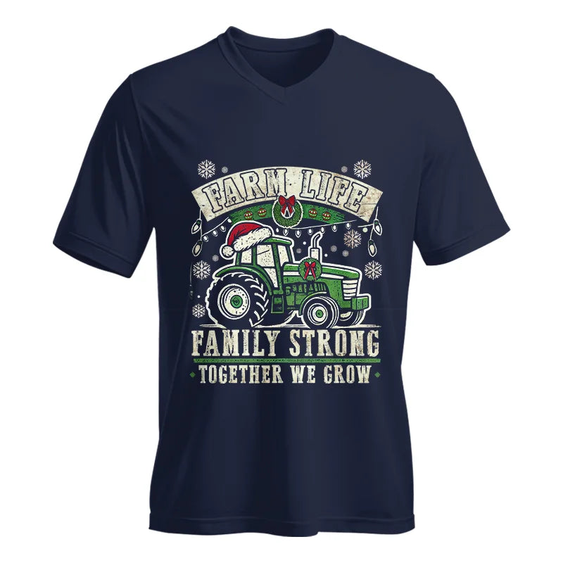 Farm Life Family Strong Together We Grow - Unisex Jersey Short Sleeve V-Neck Tee