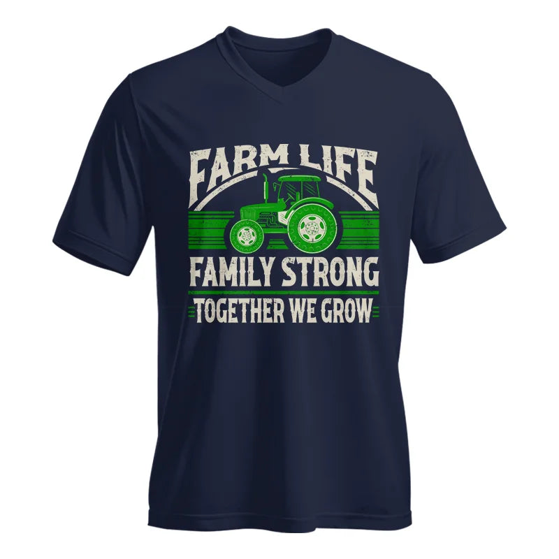 Farm life Family Strong_Together We grow - Unisex Jersey Short Sleeve V-Neck Tee