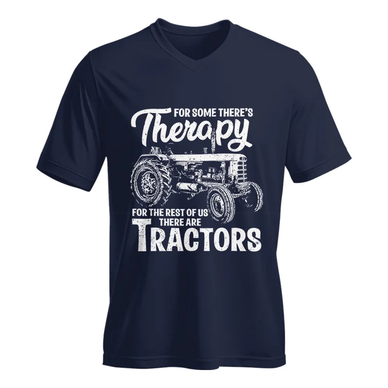 Funny Farmer Therapy Vintage Tractor Lover - Unisex Jersey Short Sleeve V-Neck Tee