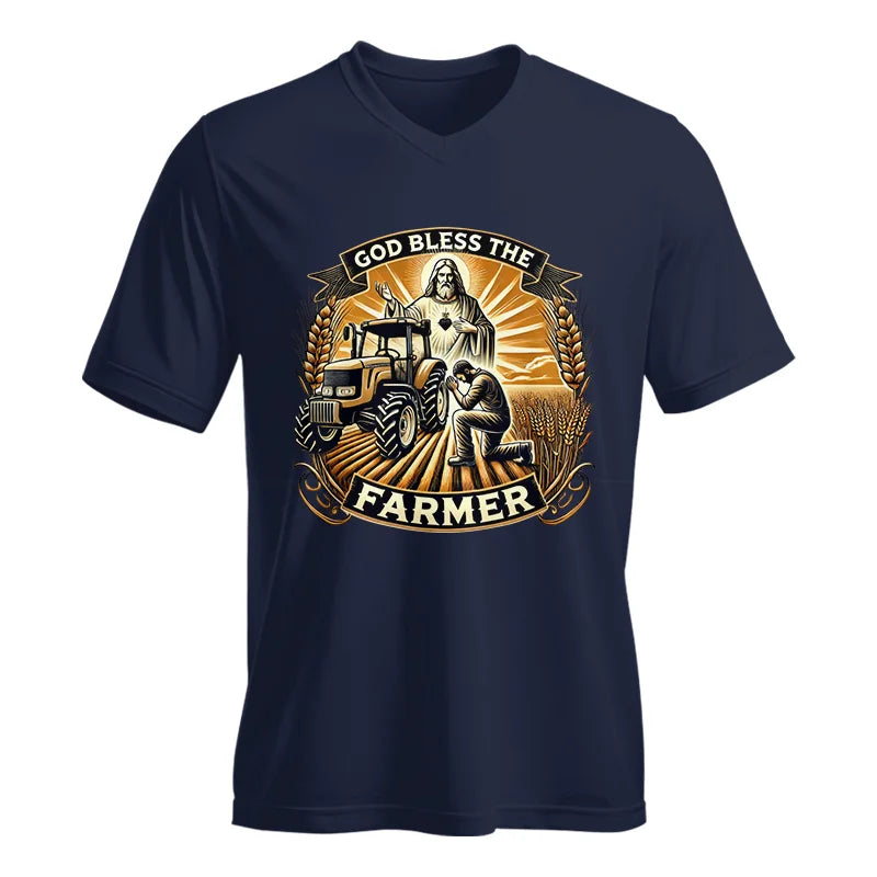 Image of God Bless The Farmer 2 - Unisex Jersey Short Sleeve V-Neck Tee