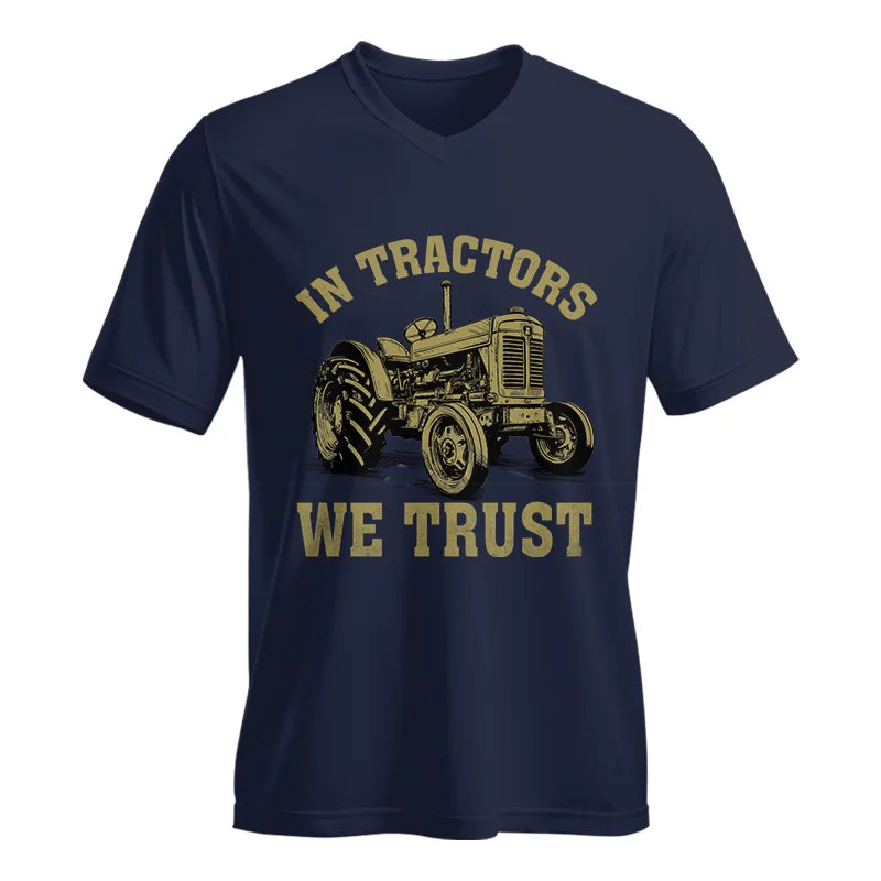 In Tractors We Trust - Unisex Jersey Short Sleeve V-Neck Tee