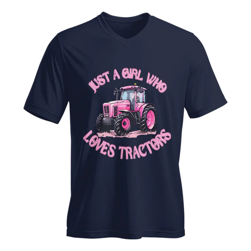 Just A Girl Who Loves Tractors 1 - Unisex Jersey Short Sleeve V-Neck Tee