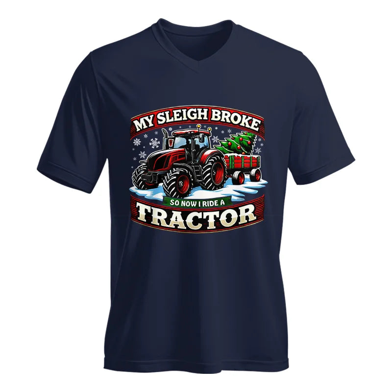 Image of My Sleigh Broke So Now I Ride A Tractor - Unisex Jersey Short Sleeve V-Neck Tee