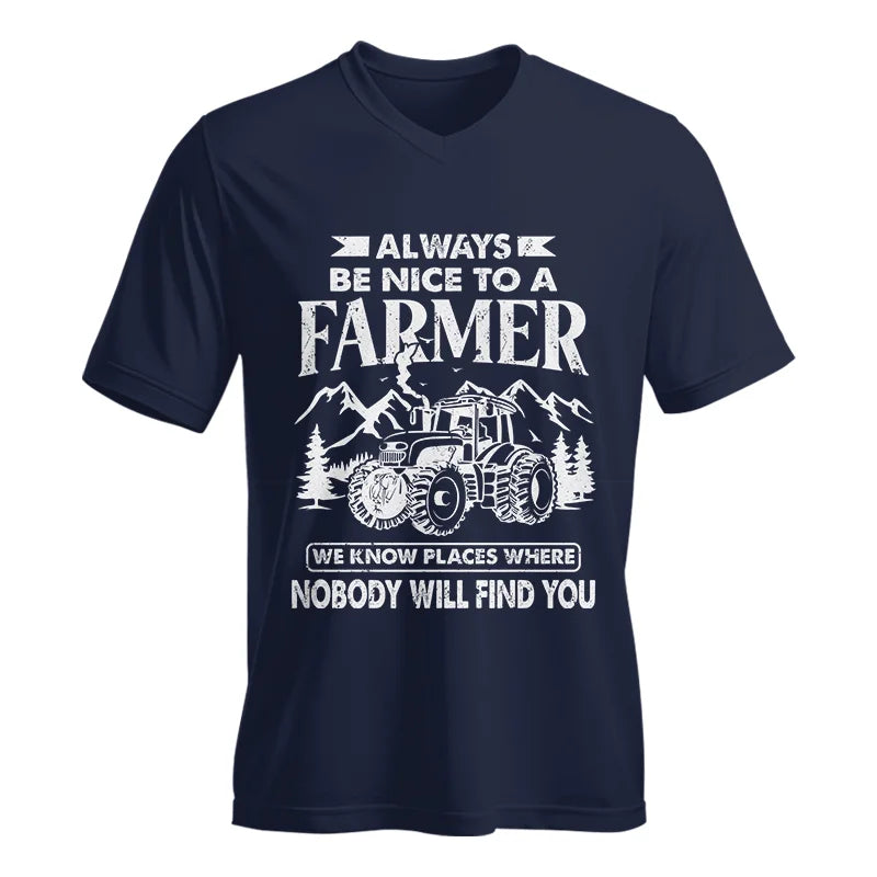 Nice Farmer Funny Tractor Rancher Farming - Unisex Jersey Short Sleeve V-Neck Tee