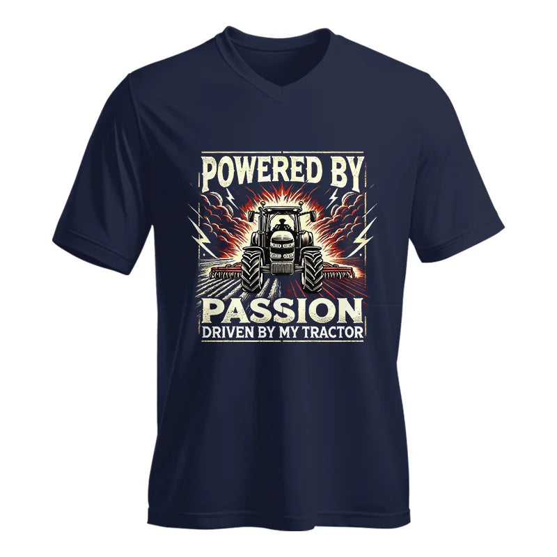 Powered By Passion Driven By My Tractor 4 - Unisex Jersey Short Sleeve V-Neck Tee