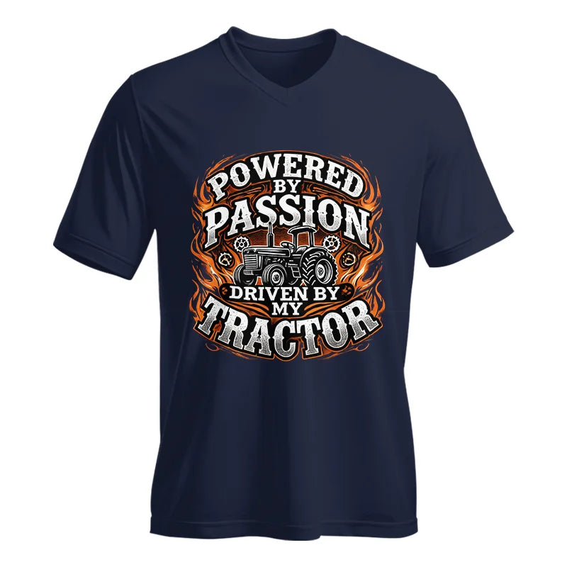 Powered By Passion Driven By My Tractor 5 - Unisex Jersey Short Sleeve V-Neck Tee