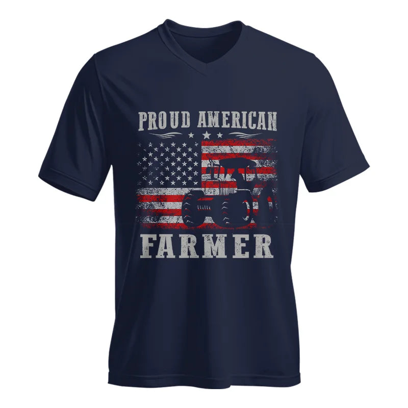 Proud American Farmer - Unisex Jersey Short Sleeve V-Neck Tee