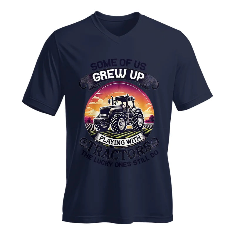 Image of Some Of Us Grew Up Playing With Tractors 4 - Unisex Jersey Short Sleeve V-Neck Tee