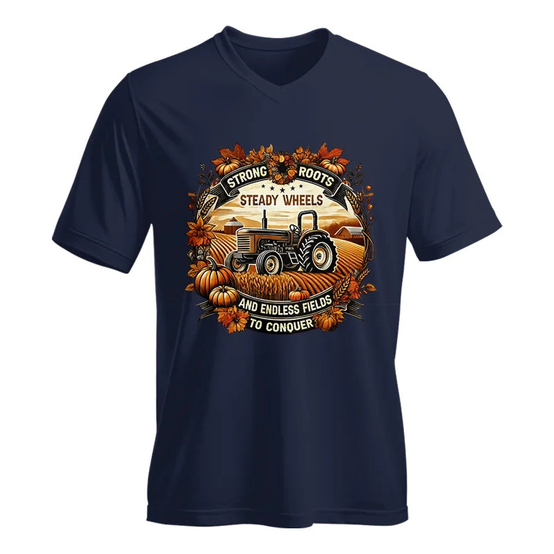 Image of Thanksgiving Farmer Endless Fields To Conquer 1 - Unisex Jersey Short Sleeve V-Neck Tee