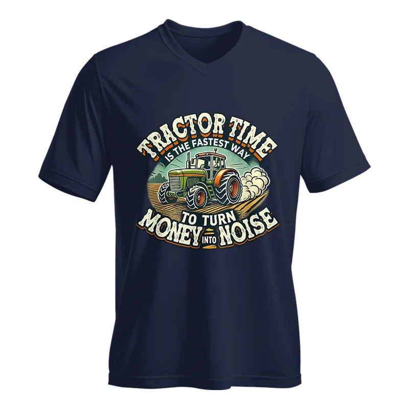 Tractor Time To Turn Money Into Noise - Unisex Jersey Short Sleeve V-Neck Tee