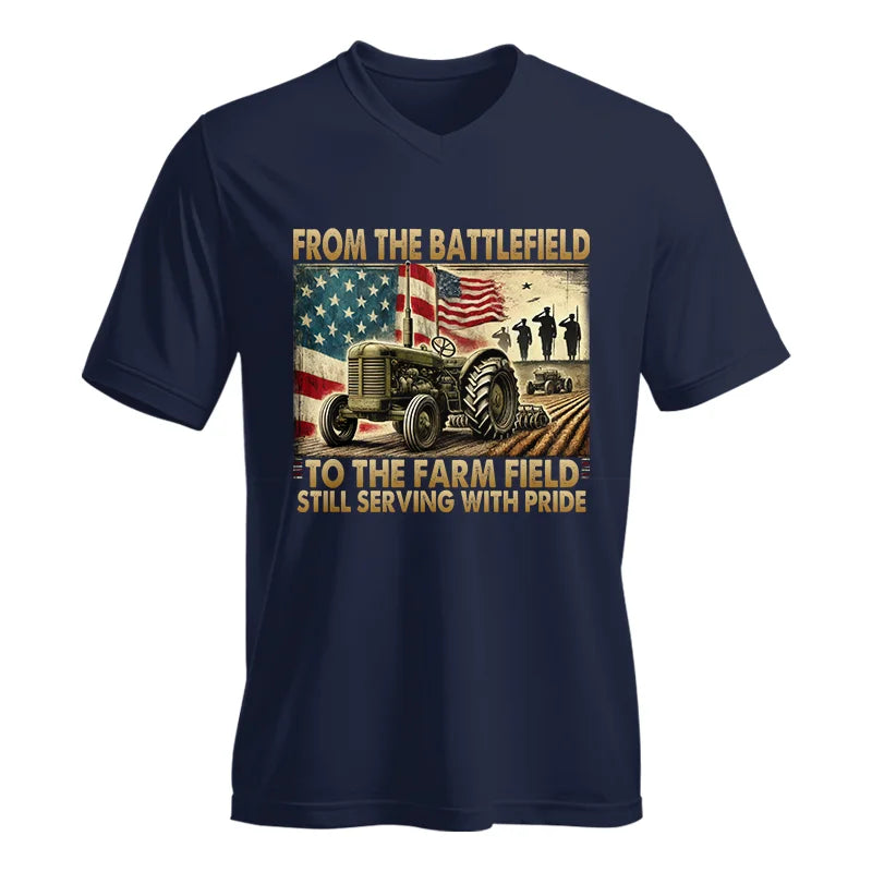 Veteran Farmer From The Battlefield To The Farm Field 1 - Unisex Jersey Short Sleeve V-Neck Tee