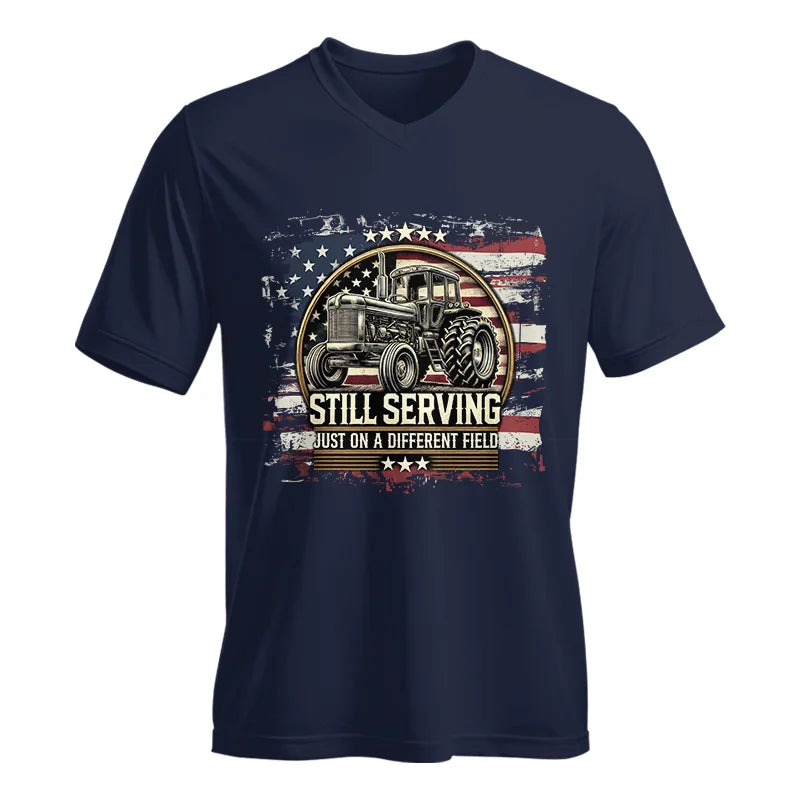 Veteran Farmer Still Serving 1 - Unisex Jersey Short Sleeve V-Neck Tee