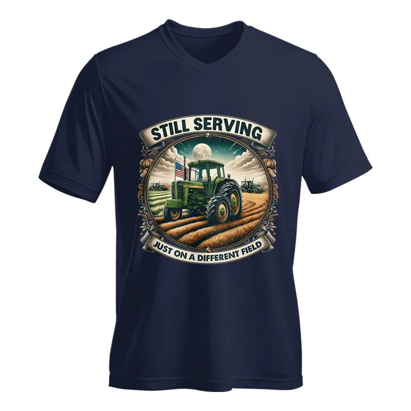 Veteran Farmer Still Serving 4 - Unisex Jersey Short Sleeve V-Neck Tee