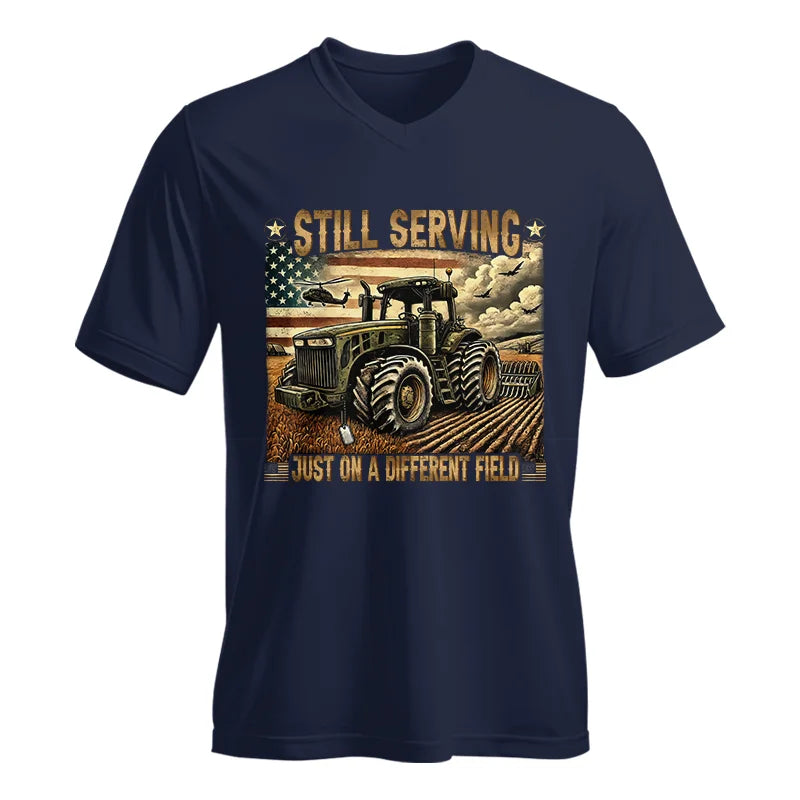 Image of Veteran Farmer Still Serving 6 - Unisex Jersey Short Sleeve V-Neck Tee