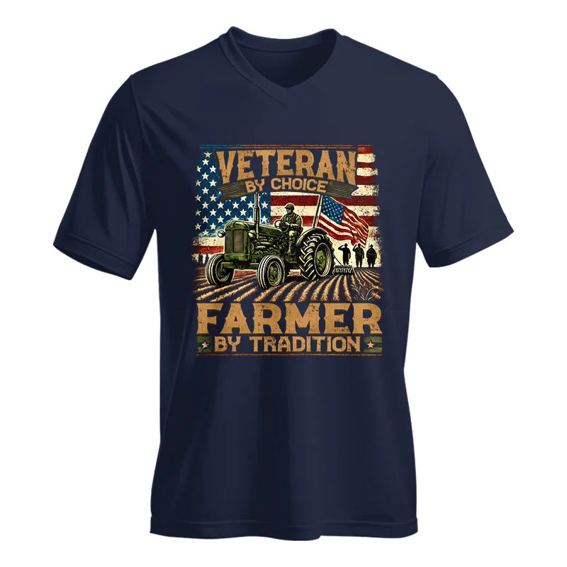 Veteran Farmer Veteran By Choice_Farmer By Tradition - Unisex Jersey Short Sleeve V-Neck Tee