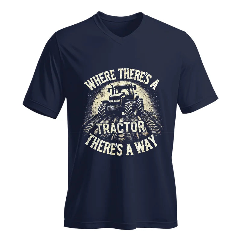 Image of Where There's A Tractor There's A Way 3 - Unisex Jersey Short Sleeve V-Neck Tee