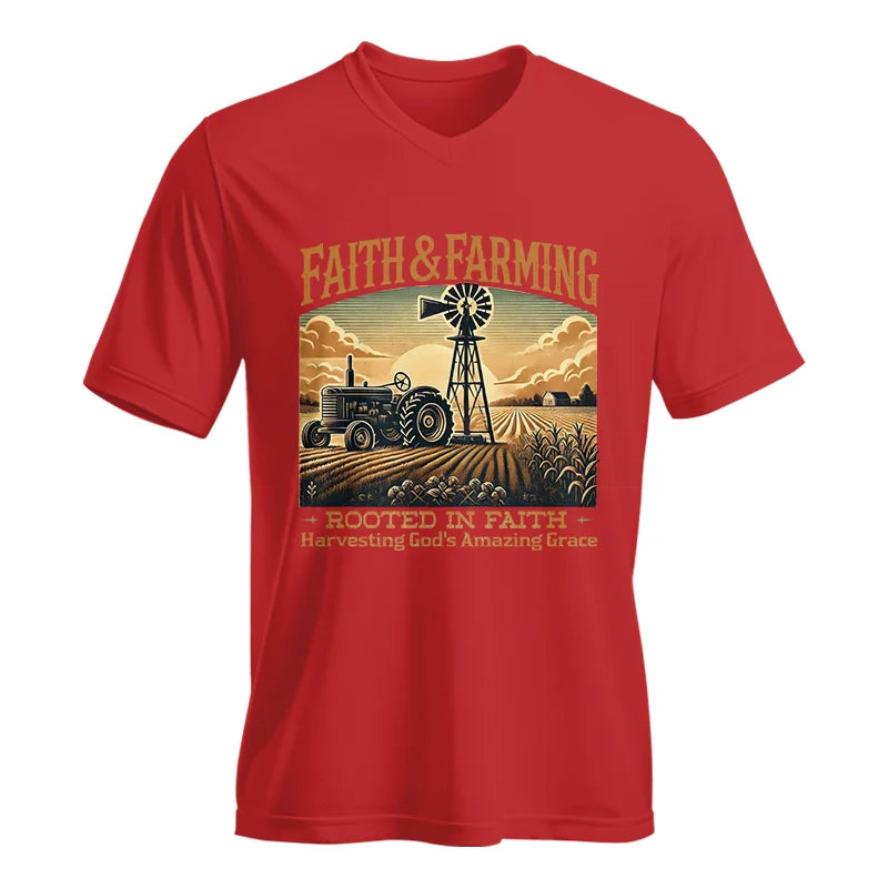 Faith And Farming 3 - Unisex Jersey Short Sleeve V-Neck Tee