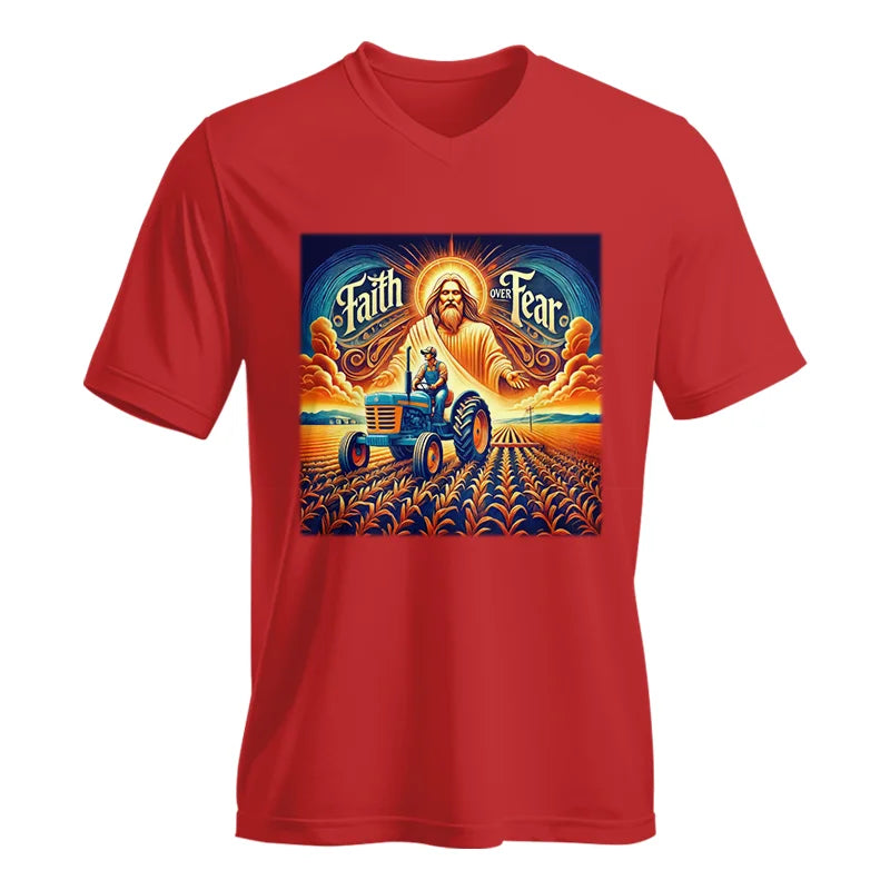 Image of Faith Over Fear 1 - Unisex Jersey Short Sleeve V-Neck Tee