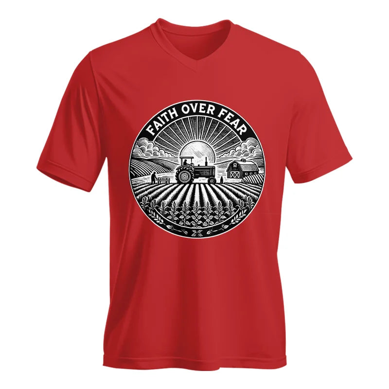 Image of Faith Over Fear - Unisex Jersey Short Sleeve V-Neck Tee